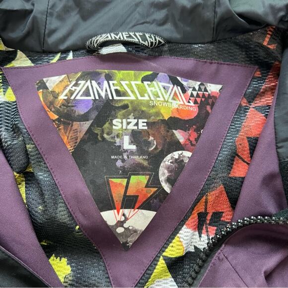 Homeschool With Teeth Purple Ski Snowboarding Shell Jacket Size Large - Picture 15 of 16